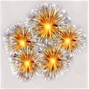 Gold Fireworks Panorama PNG 3