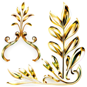 Gold Floral Motifs Png 36 PNG image