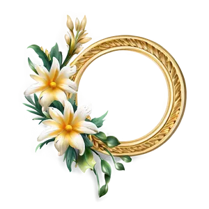 Gold Flower Frame PNG 77