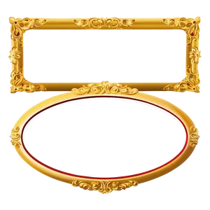 Gold Frame Oval PNG Itl62