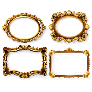 Gold Frame Text Box PNG Svj