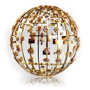 Gold Glitter Ball PNG Gnu36