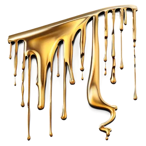 Gold Glitter Drip For Invitations PNG Gsq