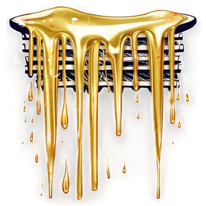 Gold Glitter Drip Illustration Png 06282024 PNG image