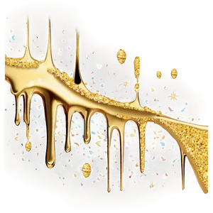 Gold Glitter Drip Invitation PNG Ilv