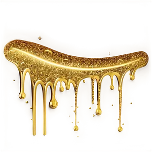 Gold Glitter Drip On White PNG 06282024