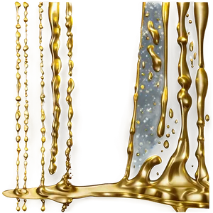 Gold Glitter Drip On White PNG Sns