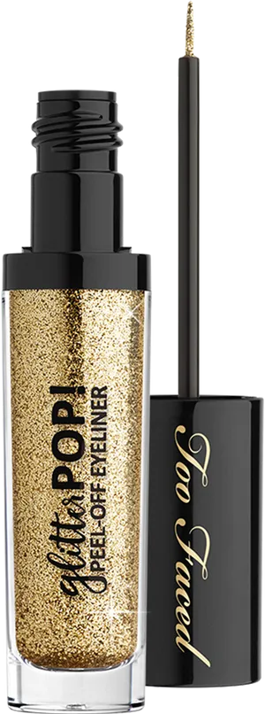 Gold Glitter Eyeliner Packaging PNG image