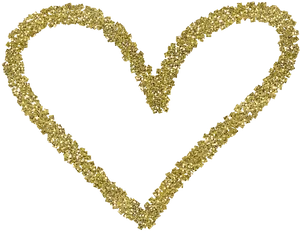 Gold Glitter Heart Outline