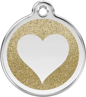 Gold Glitter Heart Pendant PNG image