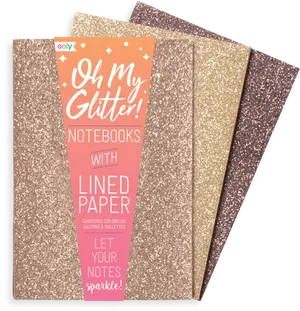Gold Glitter Notebooks Collection PNG image