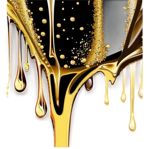 Gold Glitter Paint Drip PNG Ptl35 PNG