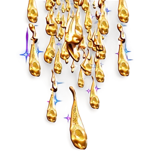 Gold Glitter Rain PNG 05232024