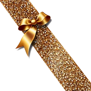 Gold Glitter Ribbon PNG 05232024