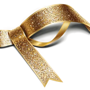Gold Glitter Ribbon PNG Wyi34
