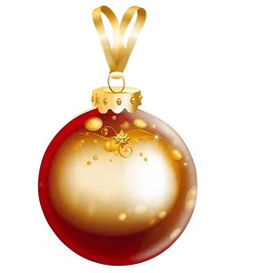Gold Glitter Swirl Christmas Bauble PNG 06262024 PNG