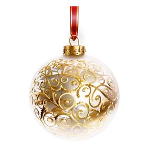 Gold Glitter Swirl Christmas Bauble PNG Kht16 PNG