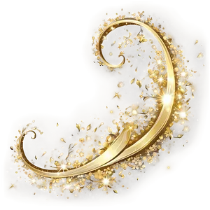 Gold Glitter Swirl PNG Cqb12