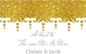 Gold Glitter Wedding Celebration Banner PNG image
