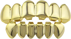 Gold Grillz Dental Jewelry PNG image