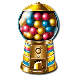 Gold Gumball Machine PNG Hgh