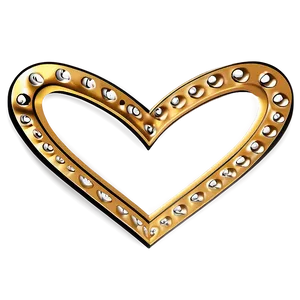 Gold Heart Outline PNG Oyu PNG
