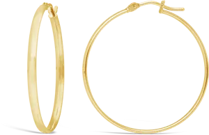 Gold Hoop Earrings Product Image PNG