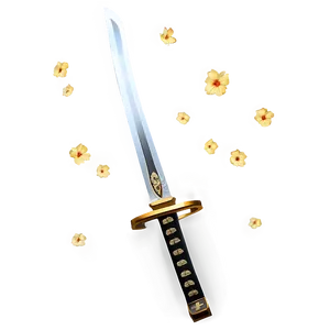 Gold Katana PNG 05252024