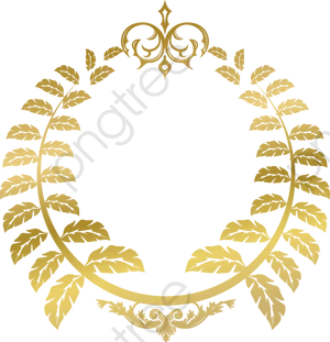 Gold Laurel Wreath Design PNG image