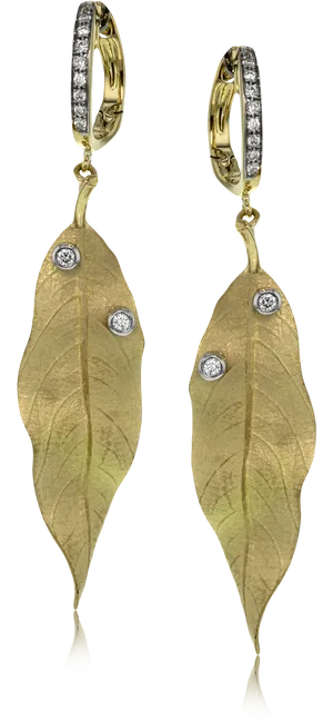 Gold Leaf Diamond Earrings