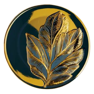 Gold Leaf Plate Png 5 PNG image