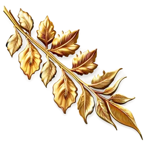 Gold Leaves Border PNG 14 PNG