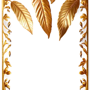 Gold Leaves Border PNG 29 PNG