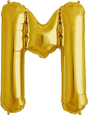 Gold Letter M Balloon PNG image