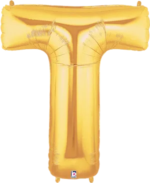Gold Letter T Balloon PNG image