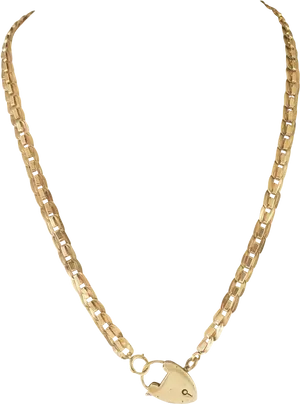 Gold Link Necklace Chain PNG