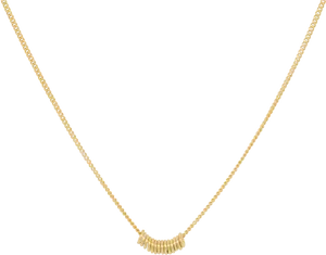 Gold Necklacewith Pendanton Teal Background PNG image