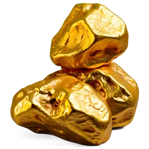 Gold Nugget On White PNG 06132024