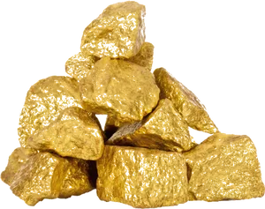 Gold Nuggets Pile Transparent Background PNG image
