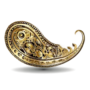 Gold Paisley Print PNG Xje57 PNG