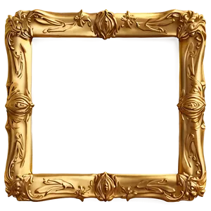 Gold Photo Frame PNG Pqh39