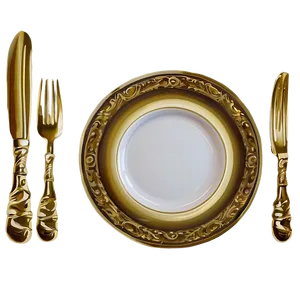Gold Plate For Dining PNG Lem77 PNG