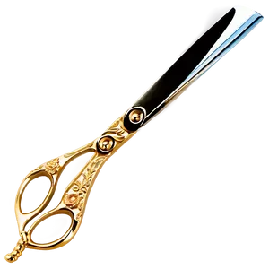 Gold Plated Barber Scissors Png 06132024 PNG image