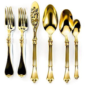 Gold Plated Cutlery PNG Wnc35