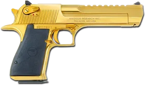 Gold Plated Desert Eagle Pistol PNG