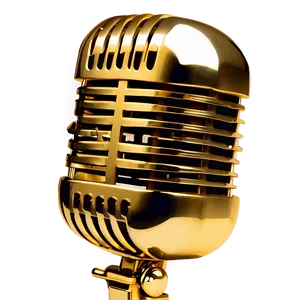 Gold Plated Podcast Microphone PNG 06202024 PNG