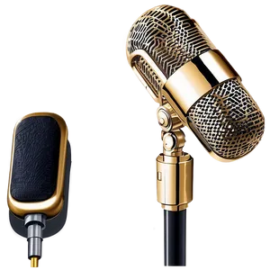 Gold Plated Podcast Microphone PNG Cuw8 PNG