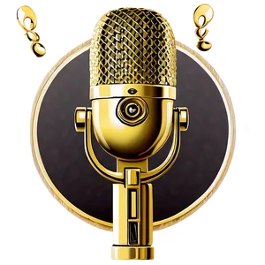 Gold Plated Podcast Microphone PNG Xhv PNG