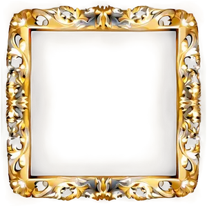 Gold Rectangle With Floral PNG 06272024