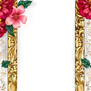 Gold Rectangle With Floral PNG 91